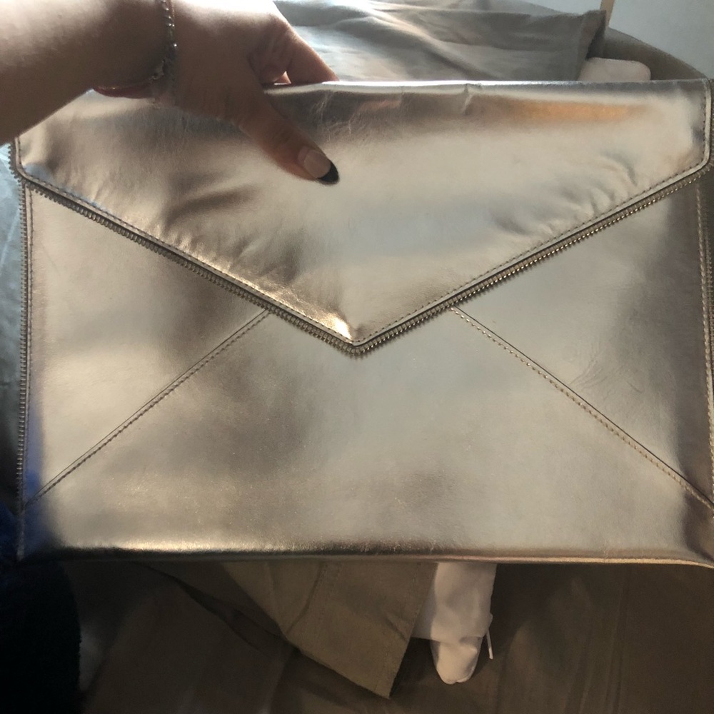 Rebecca Minkoff Metallic Silver Leo Laptop Case